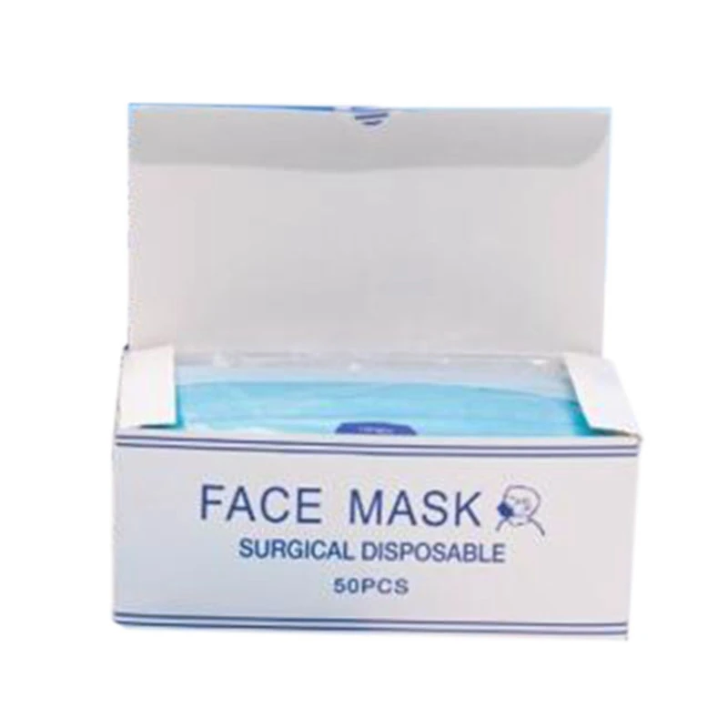

50 Pieces Certified Disposable Masks 3 Layers Non-Woven Disposable Soft Breathable Flu Sanitary Masks