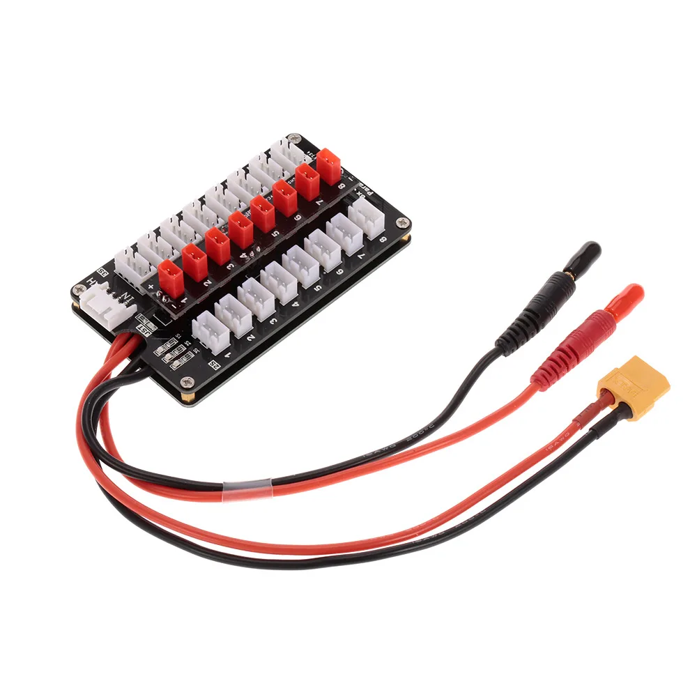 

8X JST Plug 2S/3S Lipo Battery Parallel Charging Board for Balance Charger RC Drone Helicopter Battery Part