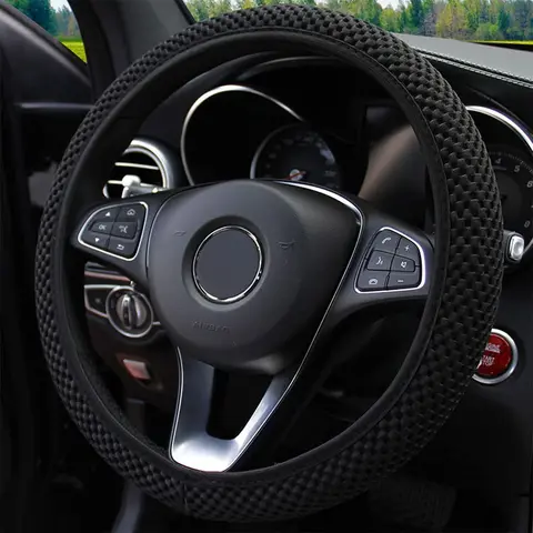 Car Steering Wheel Cover Breathable Anti Slip Steering Covers Suitable 37-38cm Auto steering wheel protective Decoration