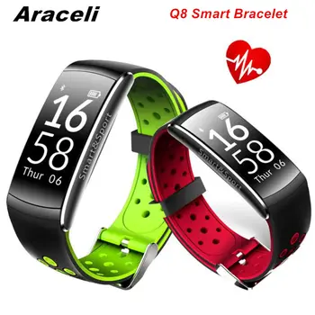 

Q8 Smart Bracelet Bluetooth Heart Rate Monitor Fitness Tracker Waterproof Mesage Notification Smartband Q8 Smart Bracelet