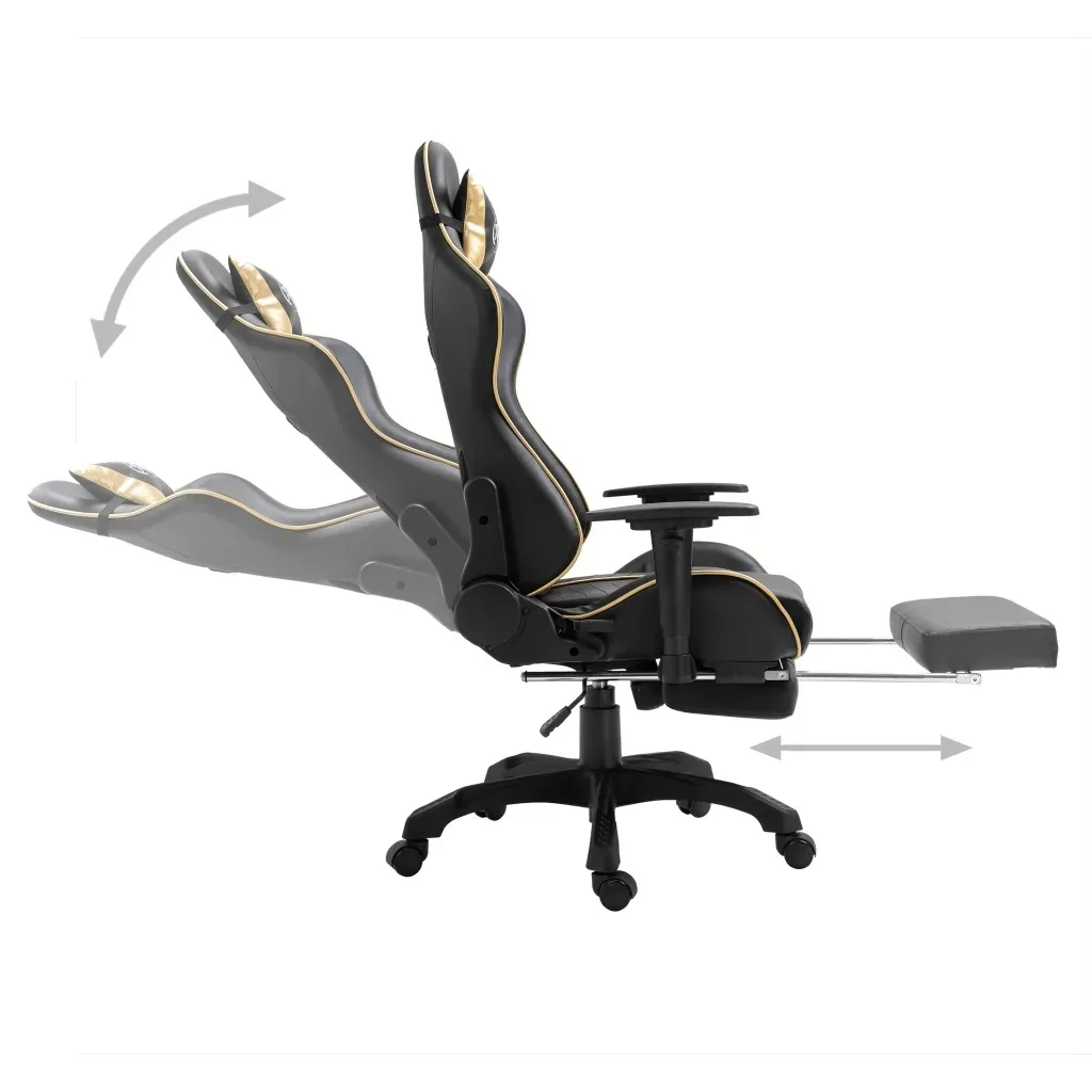vidaXL Ergonomic Computer Gamer Chair Home Cafe Chair With Footrest Height-Adjustable Design Office Chair Furniture