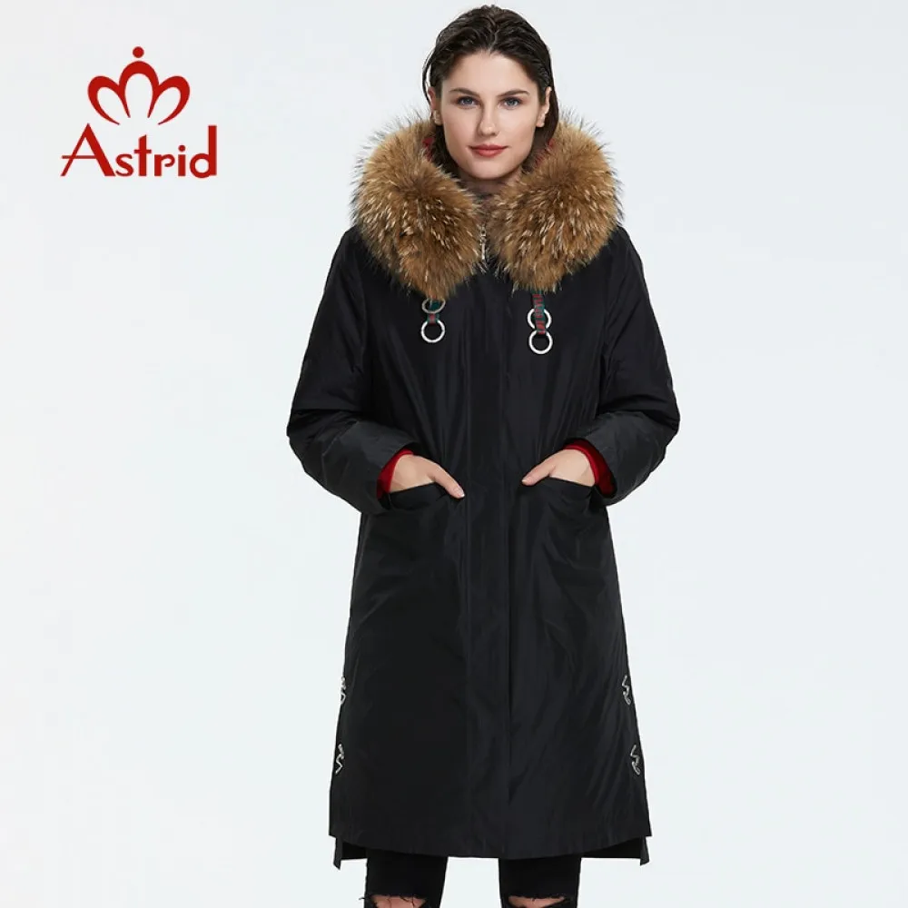 Astrid 2019 Зима новое поступление пуховик женский с меховым воротником верхняя