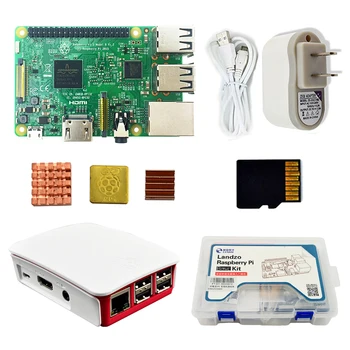 

Raspberry Pi 3 Model B Starter Kit Pi 3 + Case + US Power Supply + USB Cable + 16G micro SD card + heat sink with Wifi Bluetooth