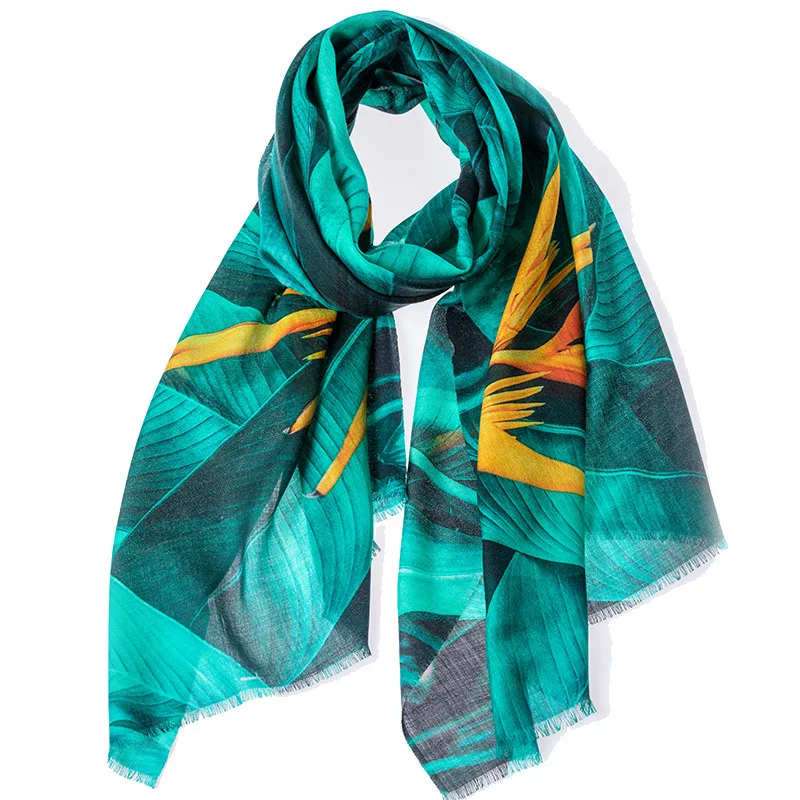 Женский зимний шарф шерстяной шарф шаль 195*70 см - Цвет: Green
