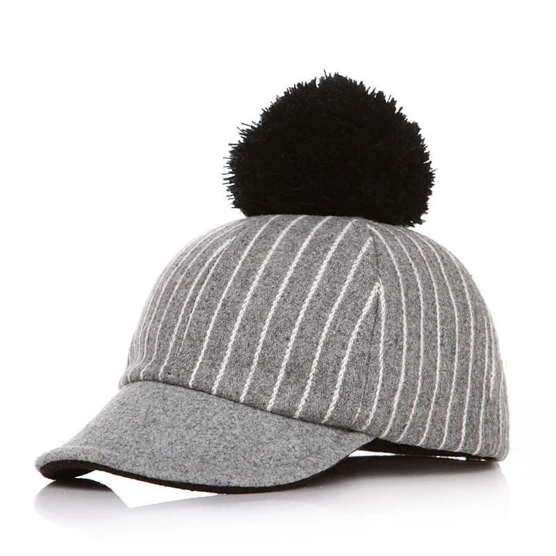 South China Autumn Children Baseball Change Tongue Single Hair Bulb Hats Baby Duck Tongue Woolen Stripe Peaked Cap