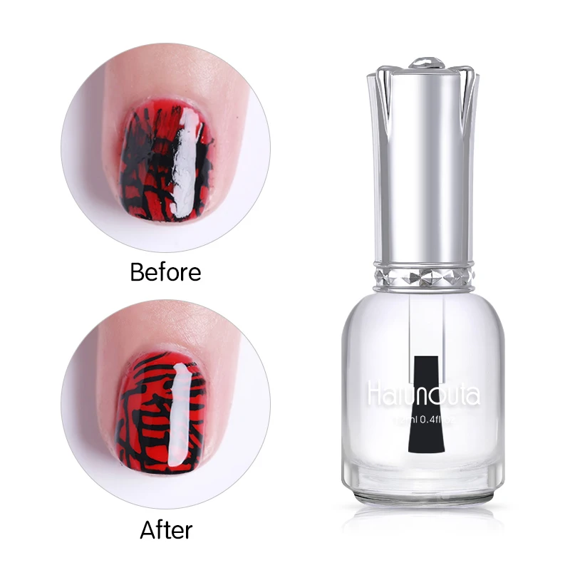 

Harunouta 12ml No Smudge Top Coat Oil Nail Art Stamping Printed Protector UV/LED Lamp Soak Off Gel Nail Polish For Nail