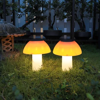 

LED Mushroom Shape Dimmable Solar Lawn Light Ground Lamp Gardening Light for Landscape Garden Pathway Decoration Night Lantern