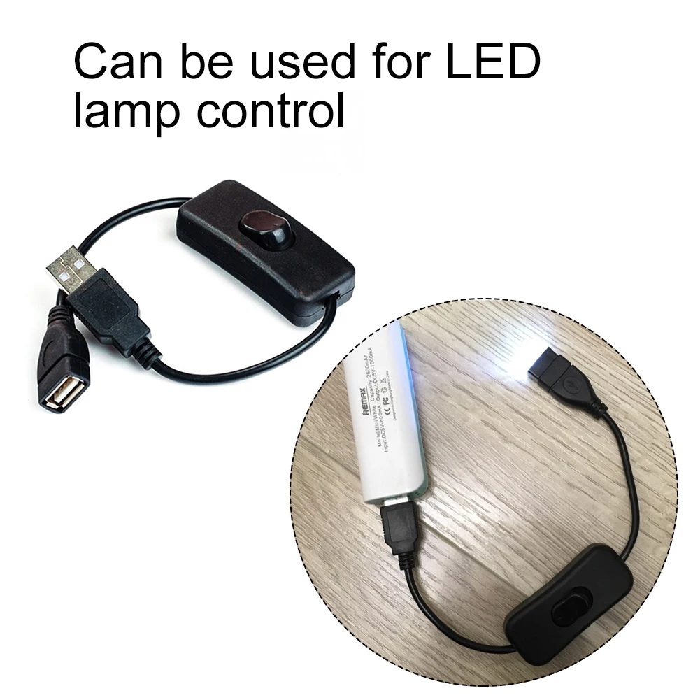 Computer Cabo USB Novo 28 centímetros USB 2.0 A Macho para UMA Fêmea Extensão Extender Cabo Preto Com Interruptor ON OFF cabo