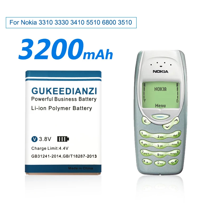 GUKEEDIANZI телефон Батарея BLC-2 для Nokia 3310 3330 3410 3510 5510 3530 3335 3686 3685 3589 3315 3350 3510 6650 6800 3550