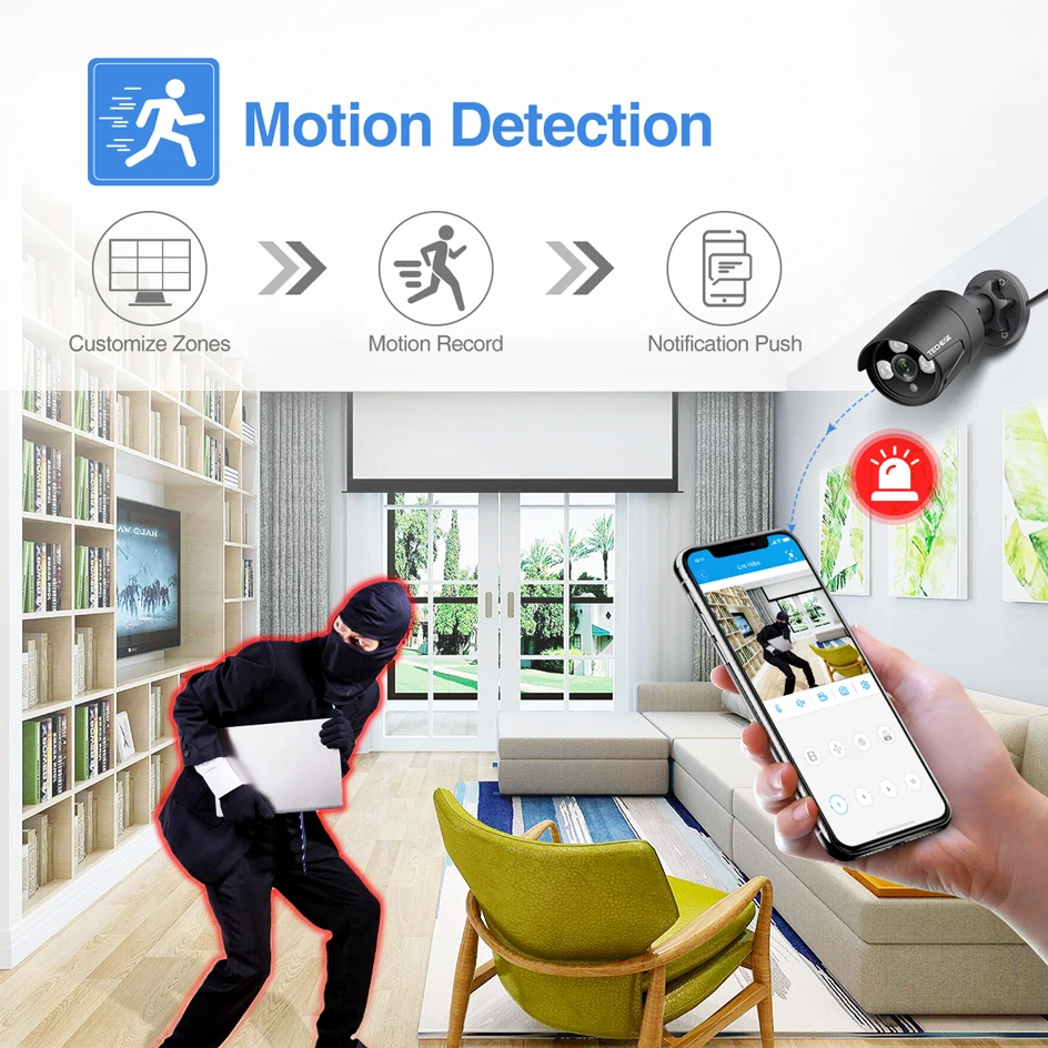IP камера Techege H.265 1080P Onvif HD 2 МП 12 В или 48 в пост. Тока|Камеры видеонаблюдения| |