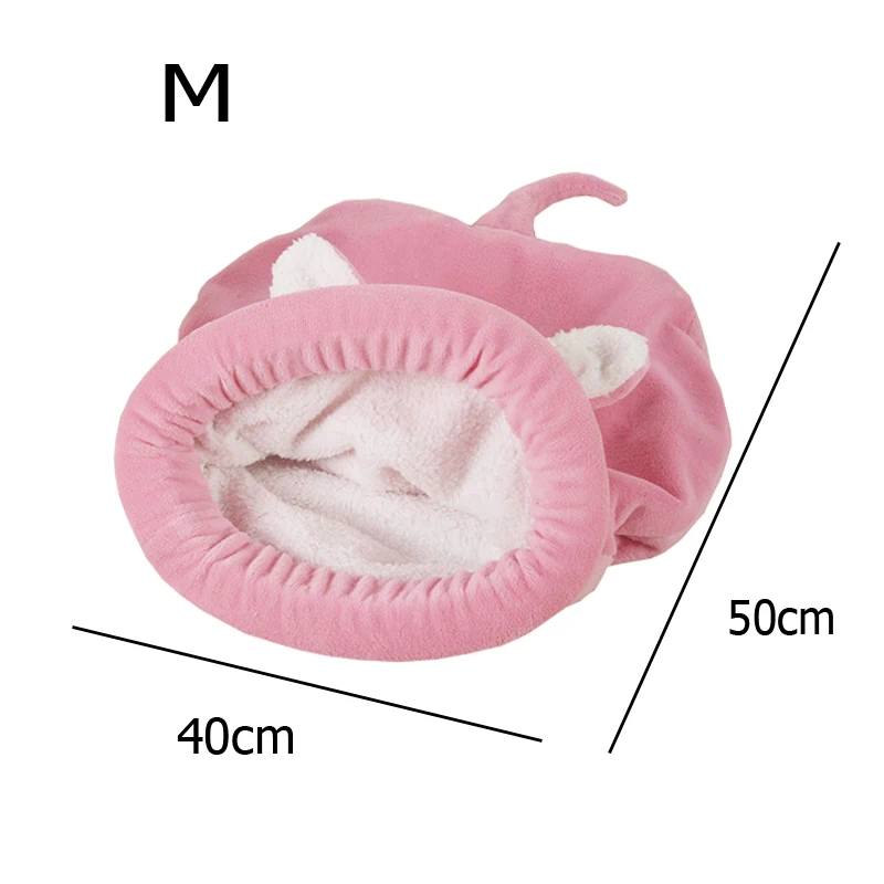  Warm Coral Fleece Cat Sleeping Bag Bed For Puppy Small Dogs Pets Cat Mat Bed Kennel House Soft Warm