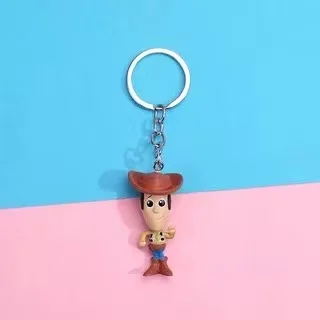 Cute Movie Toy Story 4 Woody Buzz Lightyear PVC Action Figure Keychain Figure Jessie Woody Alien Key Ring Toys for Children Gift