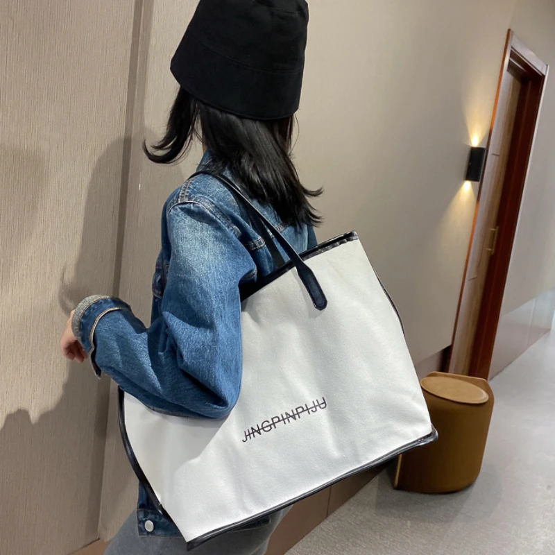 

Large Ladies Canvas Bags 2020 Simple and Fashionable Toter Bags Summer Outdoor Travel Bags Designer Shoulder Bags Large handbags