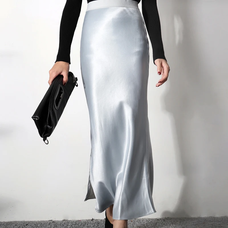 TVVOVVIN зимняя атласная матовая юбка, сексуальная посылка, высокая талия, Тонкий темперамент, элегантный светильник, юбка PC318