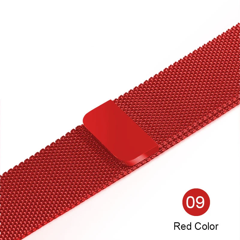 Миланский ремешок для наручных часов Apple Watch, ремешок 42 мм, 38 мм и нержавеющая сталь металлический корпус iwatch4/3/2/1 Нержавеющая сталь браслет наручные часы мессенджер через плечо на магнитной застежке - Цвет ремешка: Red Color