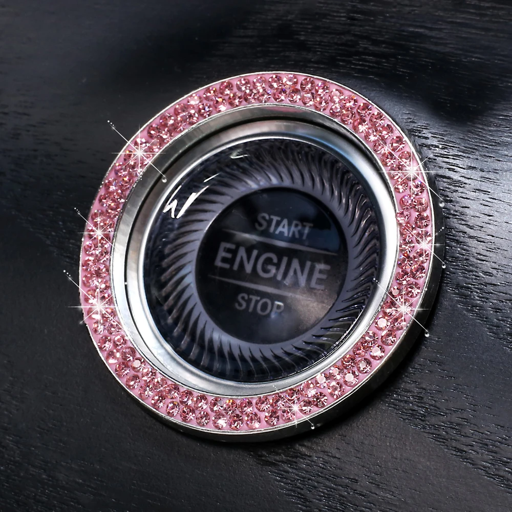 Crystal-Rhinestone-Car-Emblem-Sticker-Ring-Car-Auto-Start-Stop-Engine-Ignition-Button-Key-Knobs-Bling-Car-A-16