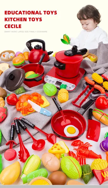 84 pçs corte de café da manhã comida fingir jogar crianças jogo cozinha  brinquedos em miniatura cozinhar conjuntos segurança educativo clássico  brinquedo para crianças - AliExpress