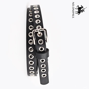 

NO.ONEPAUL Slim Waistband Female Ladies Jeans Fashion Women's New Women Waist Belt Strap Hollow Rivets Leather Strap for Womens