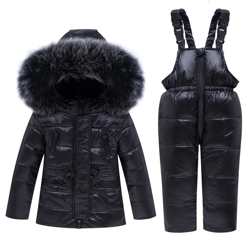 Коллекция года, теплый пуховик детский зимний костюм тонкое пальто для маленьких мальчиков+ штаны, комплект одежды для малышей, одежда для девочек, Комбинезоны детская зимняя одежда