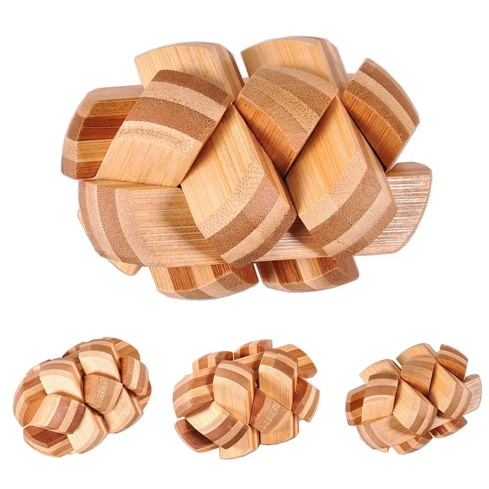 Bambú forma de Rugby rompecabezas chinos Kongming bloqueo cerebro Teaser entrenamiento temprano IQ juguete educativo niños regalo de Navidad nuevo|Bloques| - AliExpress