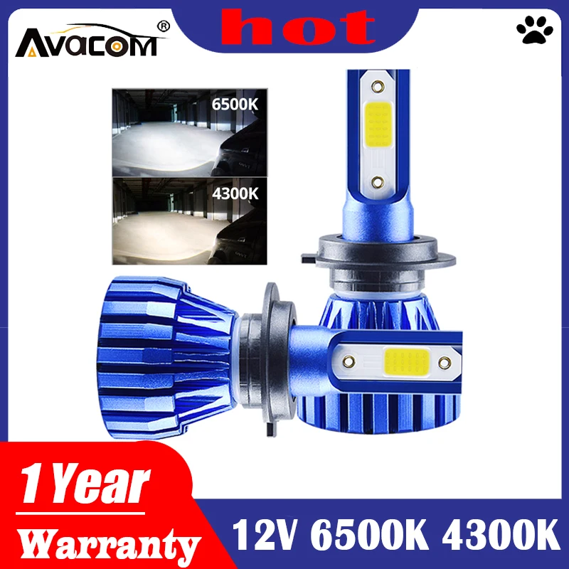 LED H11 H3 H7 Мини лампы для автомобильных фар 12V 6500K 4300K 8000Lm COB H8 9005/HB3 9006/HB4 9012/Hir2 Авто лед
