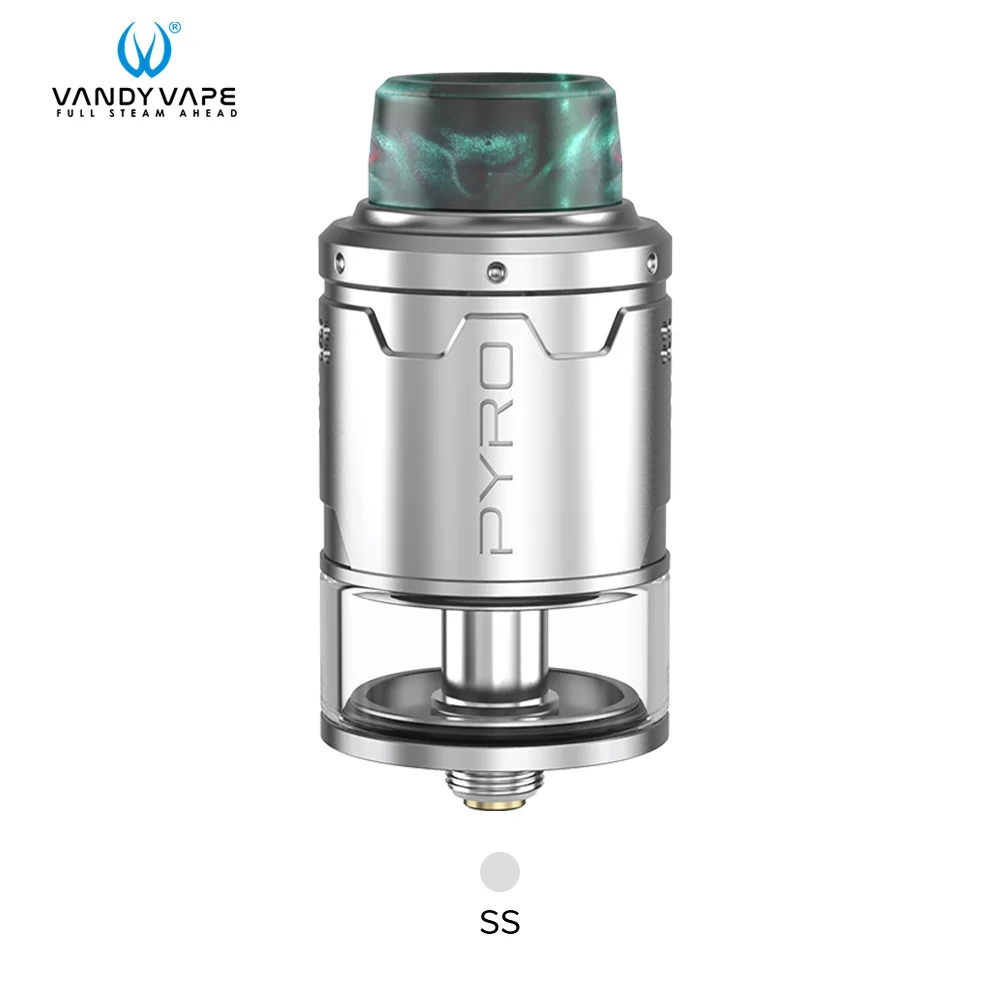 SS Vandy vape Pyro V3 RDTA Бак 4 мл/2 мл емкость 0,33 Ом совместимый Vandyvape коробка мод электронная сигарета - Цвет: SS
