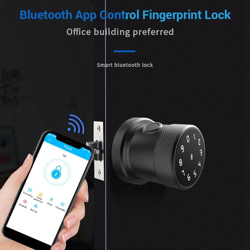 Bluetooth Fingerprint Door Lock Smart Lock Office Room Wooden Door Password Lock Remote Control Unlock Smart Phone