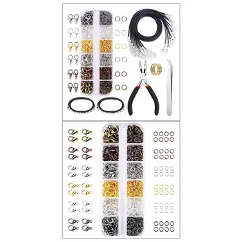 

12 Grid DIY Jewelry Making Accessories Combination Set Opening Closed Ring Lobster Buckle Necklace Rings Earrings Repair Tools