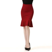 Высокая талия рыбий хвост длинный Гофрированный Тонкий Большой размер сумка бедра стрейч юбка S-5XL