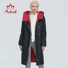 Aster D-chaqueta de invierno para mujer, abrigo largo y grueso de algodón con gorro y cremallera, cálida de color contrastante parka, AT-2021, 6703