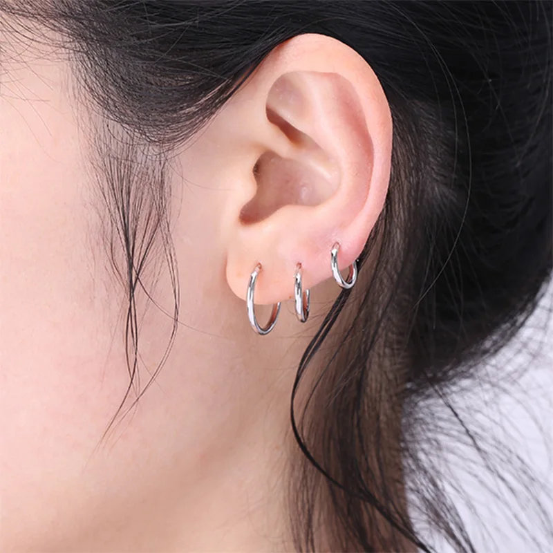1 Pair Women Man Stainless Steel Small...