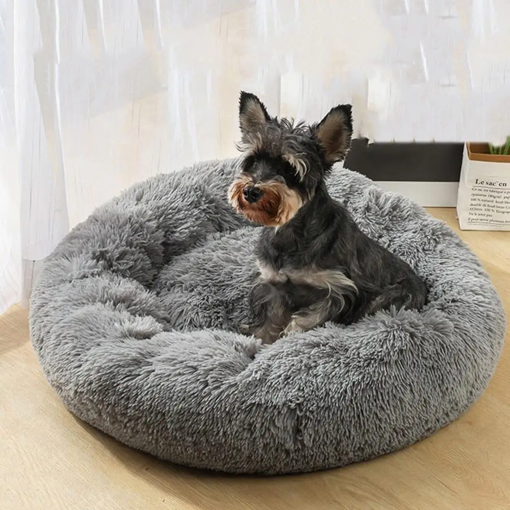 Cats Nest Kennel Pet-House Sleeping-Bag Plush-Basket Dog-Bed Round Warm Winter