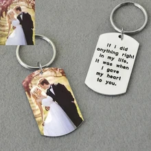 Свадебные сувениры подарки, персонализированные фото брелок, пользовательская ключевая цепочка изображений, Выгравированная фотография, ключ, кольцо, свадебные подарки