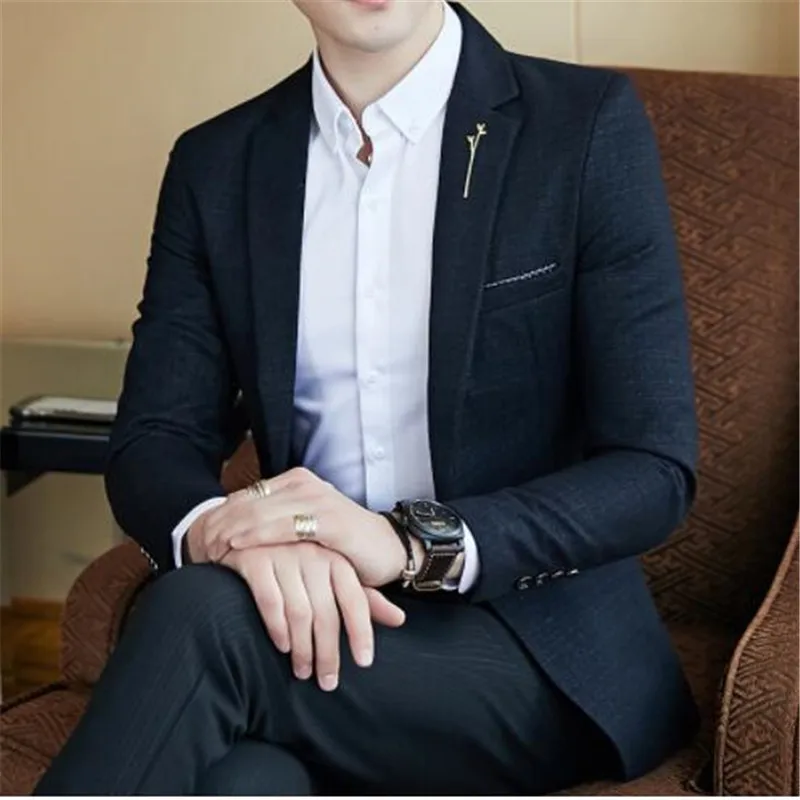 Плюс размер 5xl Slim Fit мужской блейзер винтажный костюм куртка мужская Chaqueta Hombre F2018 осенний Блейзер Hombre Блейзер Masculino Completo - Цвет: 3