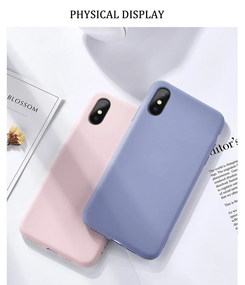 Silicone Solid Candy Color Case for Samsung Galaxy S7 S8 S9 S10 Plus Note 8 9 10 A10 A20 A30 A40 A50 A60 A70 A8 A90 M10 M20 M30