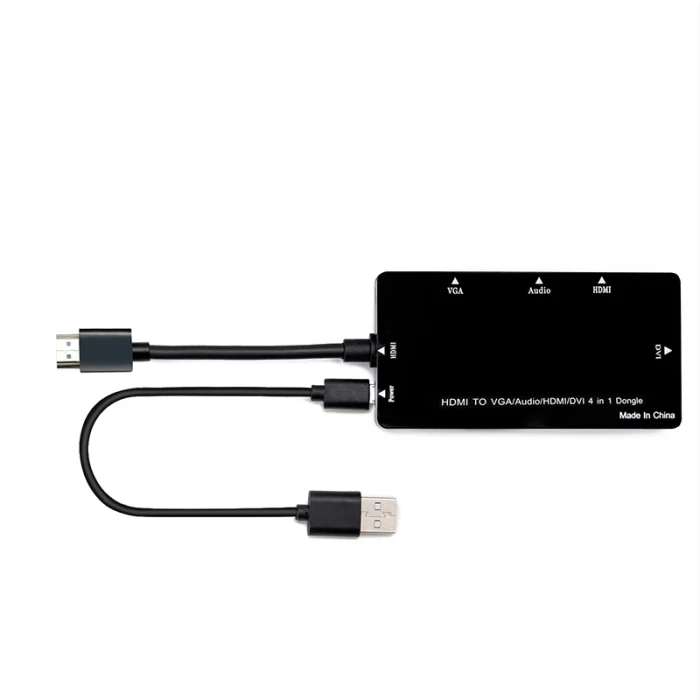 HD 4-в-1 Дисплей конвертер для телевизионные проекторы с HDMI/VGA/DVI Порты NK-шопинг