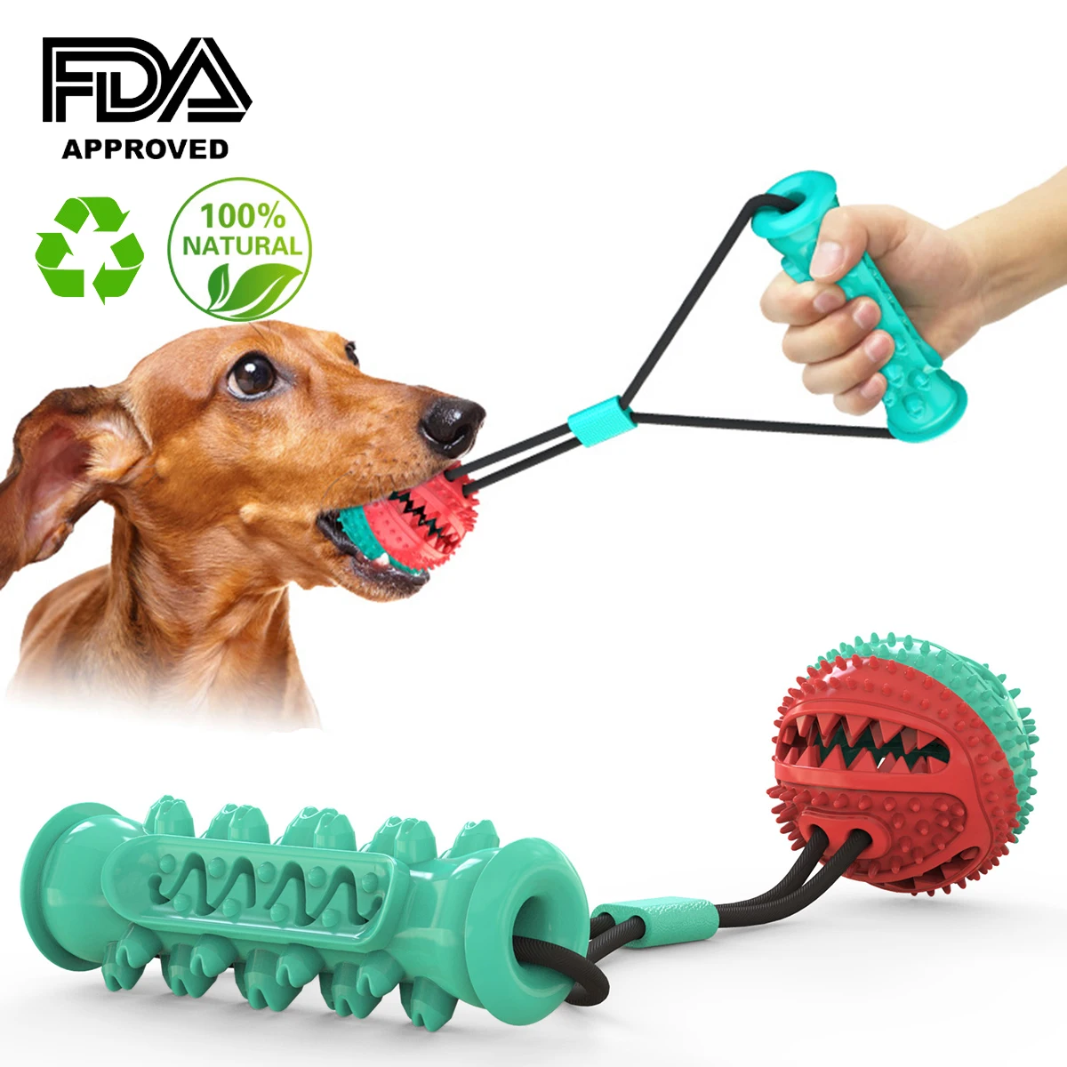 New Pet Interactive Toy Dog Bite Combination Drawstring Toy Training Ball DT-008