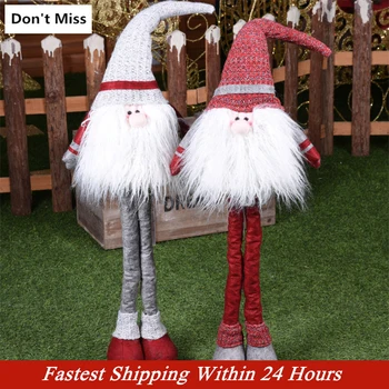 

Christmas Retractable Dolls Big Size 80cm Santa Claus Dolls Long Leg Xmas Toys Standing Dolls Xmas Decoration for Tree Navidad