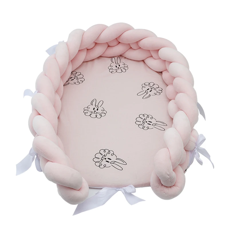 Детская кровать гнездо Подушка для кормления новорожденных переносная люлька спальная корзина-кровать тканая Подушка Складная съемная