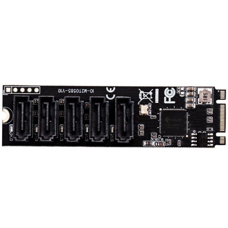  M.2 (PCIe 30) zu 5 Ports SATA III 6G Ssd Adapter mit SataIII Kabel