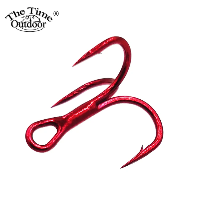 TheTime 50pcs Super Sharp Treble Hooks #16 Triple Hook Red Color Wholesale  High Carbon Steel Sharpened Fishing Hooks For Trout - AliExpress