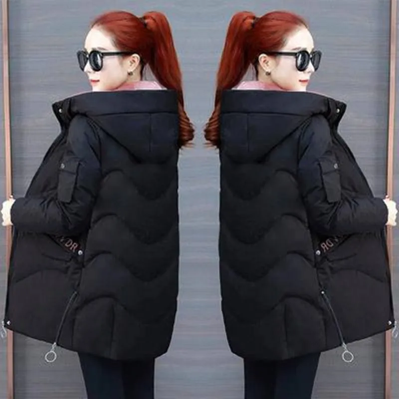 Зимняя куртка женская одежда корейский пуховик хлопок размера плюс женская теплая парка Женское пальто красные женские куртки