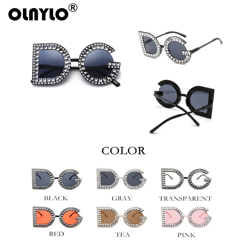 Женские зеркальные ретро солнцезащитные очки с алмазной оправой, винтажные брендовые дизайнерские круглые негабаритные Женские квадратные солнцезащитные очки, роскошные женские очки DG UV400