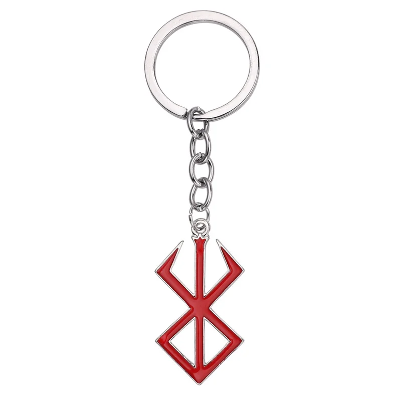2022 Sharp Red Rhombus Berserk Special Symbol Fashion Key Chain Male Cool Car ring Chic Accessories Best Gift For Men Women | Украшения и