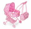 Simulation Doll Double Seat Trolley Girls Toy Children Foldable Hand Push Baby Stroller Pretend Play Doll Accessories 3