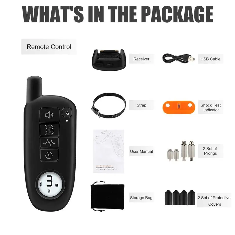 100 Waterproof Dog Training Collar Rechargeable Dog Shock Collar With 1300ft Extra Wide Remote Range Doggy Eletric Beep Collars Aliexpress