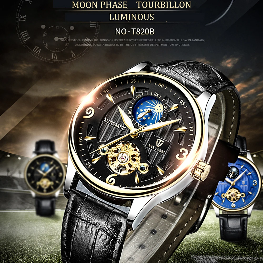 

2019 TEVISE Men's Mechanical Watch Automatic Men Watches Mens Wristwatch Mens Waterproof Sport Male Business Wristwatch