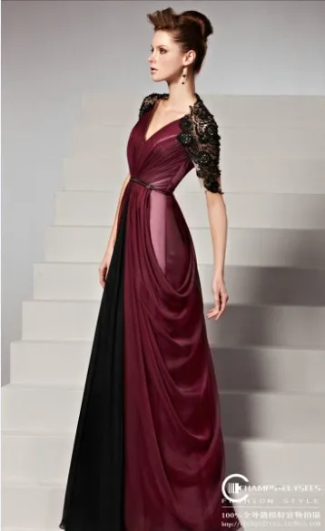bride vestidos de festa casual long robe de soiree sleeves lace elegant party gown evening mother of the bride Dress