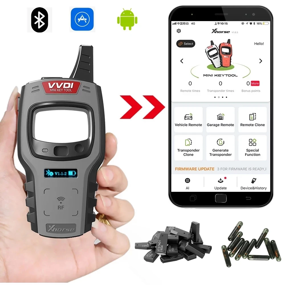 

Глобальная версия Xhorse VVDI Mini Key Tool IOS Android Bluetooth VVDI Key Tool Support Super Clone чип-ключ для автомобиля программатор
