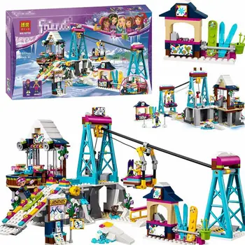 

591pcs Friends Snow Resort Ski Lift Building Blocks Compatible Lepining 41324 Girl Friends Bricks Sets Toys For Girl Gift